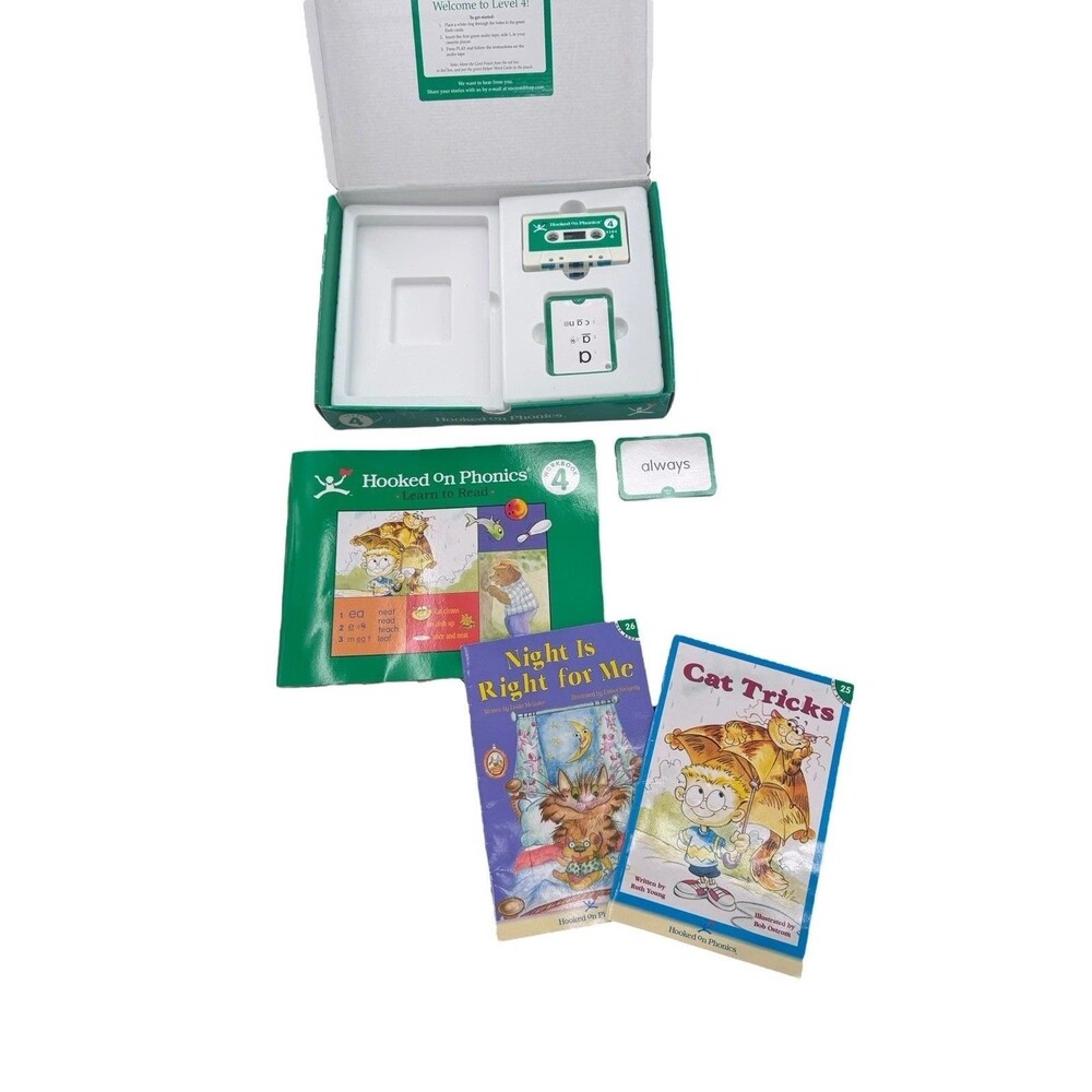 Hooked On Phonics Level 4 With Cassettes Workbook Some Cards Sealed Read